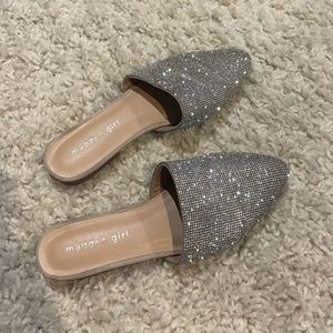 FL Rhinestone Boho Peasant Sandals Sparkle Hipster Chic Party Hip Mule Slippers